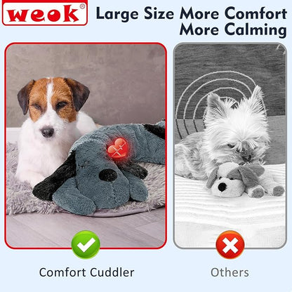 WEOK Puppy Heartbeat Toy for Separation Anxiety Relief, Heartbeat Stuffed Animal Anxiety Calming Behavioral Aid Plush Toy for Dogs Cats Pets