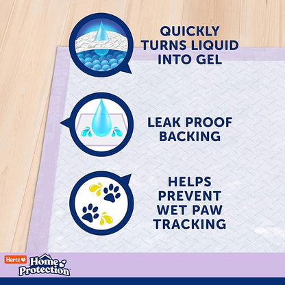 Hartz Home Protection Super Absorbent Odor Eliminating Lavender Scented No Leak Dog Pads, 3XL 14 Count