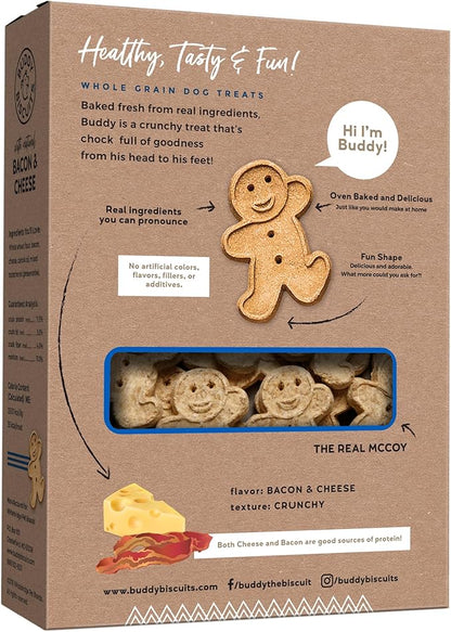 Buddy Biscuits 16 oz. Box of Crunchy Dog Treats Made with Bacon & Cheese (Pack of 2)