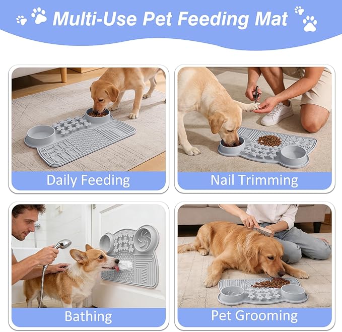Slow Feeder Insert Dog Indoor Pet Bowl (Gray Panda)