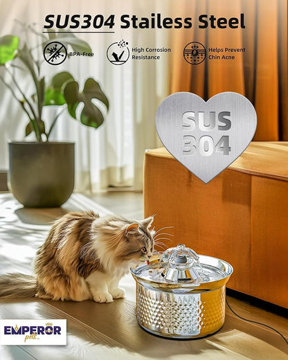 Replacement Pump for Cat Water Fountain | 108oz/3.2L Cat Fountain Stainless Steel Cat Water Fountain for Cats Inside, Pet Water Fountain Dog Water Dispenser -Pump