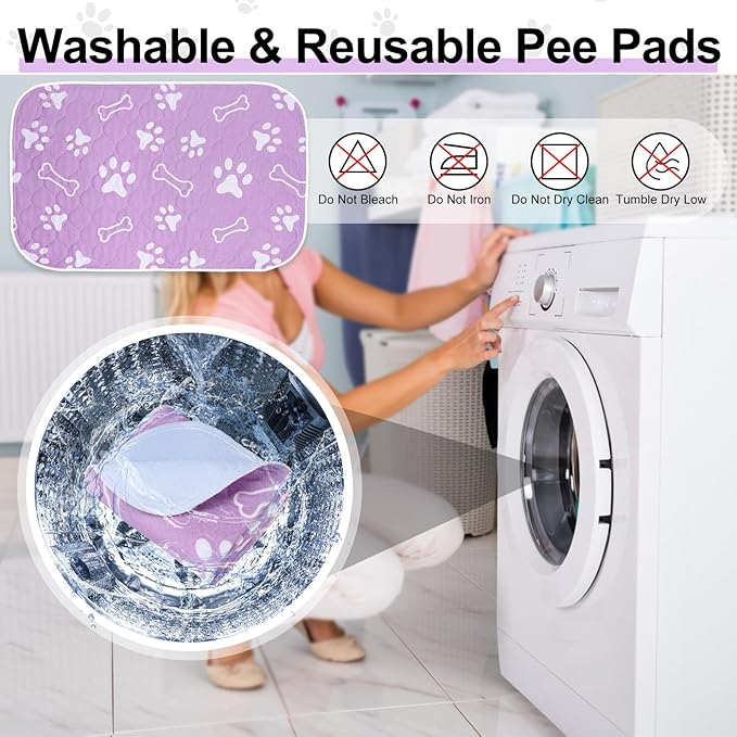 BEAUTYZOO 4 Pack Washable Pee Pads for Dogs, Reusable Puppy Pads for Potty Training, Waterproof Super Absorbent Whelping Pads Mats Non Slip Against Urine for Small Medium Dogs Cats, 36" x 41"