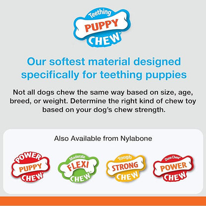 Nylabone Ring Bone Chew Toy for Puppies, Puppy Teething Toys, Puppy Enrichment Toys, Chicken Flavor, X-Small Dogs - Up to 15 lbs, 1 Count (Pack of 2)
