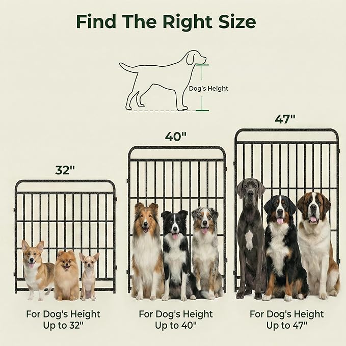 Dog Playpen Outdoor 24 Panels 40'' Rustproof Metal Dog Fence with Gate Small Medium Portable Large Dog Play Pen 54FT 180 Sq.ft for RV Camping, Trips, Play Yard