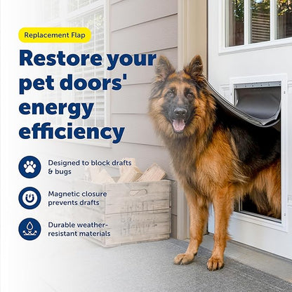 PetSafe Original Replacement Flap - Doggie Door Vinyl Replacement Flap for Sliding Glass Pet Door - Durable & Made with Non-Toxic Materials - 24 7/8" H x 13 1/8" W - Extra Large