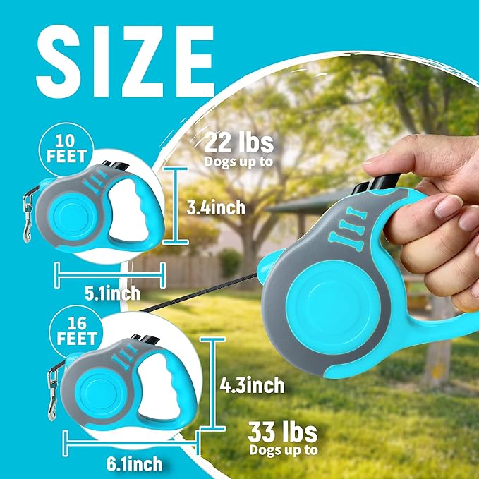 Retractable Dog Leash Automatic Telescopic Tractor Dog Tape, Pet Tape 10/16 FT Durable and Convenient, with Non-Slip Handle, Suitable for Small and Medium-Sized Dogs