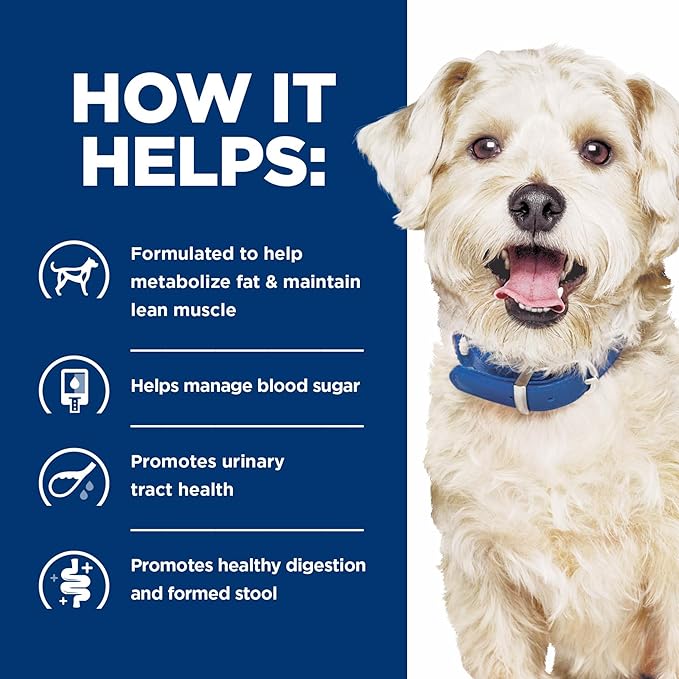 Hill's Prescription Diet w/d Multi-Benefit Digestive/Weight/Glucose/Urinary Management Dry Dog Food, Chicken, 17.6 lb. Bag