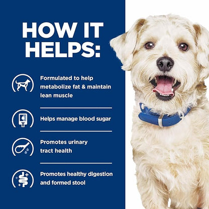Hill's Prescription Diet w/d Multi-Benefit Digestive/Weight/Glucose/Urinary Management Dry Dog Food, Chicken, 17.6 lb. Bag