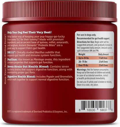 Zesty Paws Probiotics for Dogs, Digestive Enzymes Gut Flora, Digestive Health, Diarrhea & Bowel Support, DE111, Dog Probiotics Soft Chew for Pet Immune System, Chicken, 90 Ct (Pack of 2)