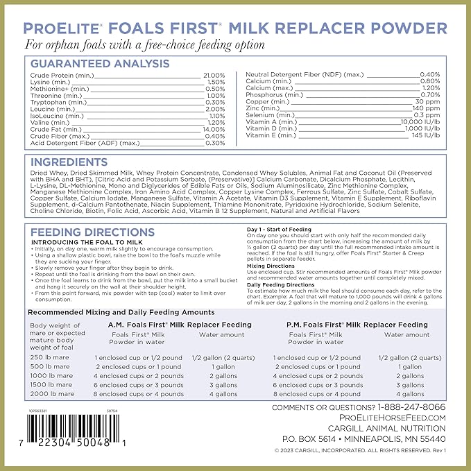 ProElite Foals First Milk Replacer Powder 22lb