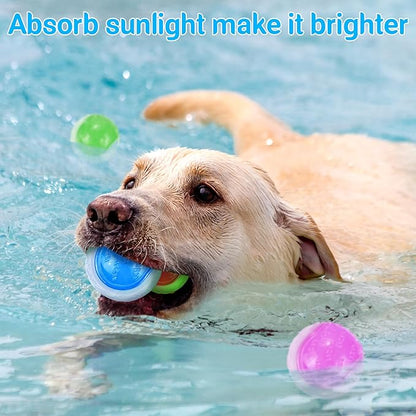 LECHONG Glow Dog Ball, 2.5” Squeaky Dog Toy Ball, Dog Rubber Ball Toys for Small and Medium Dogs, Durable Dog Fetch Toys Puppy Chew Toys Pack of 6