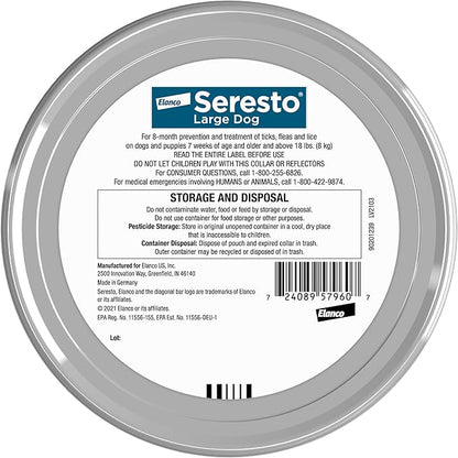 Seresto Large Dog Vet-Recommended Flea & Tick Treatment & Prevention Collar for Dogs Over 18 lbs. | 2-Pack