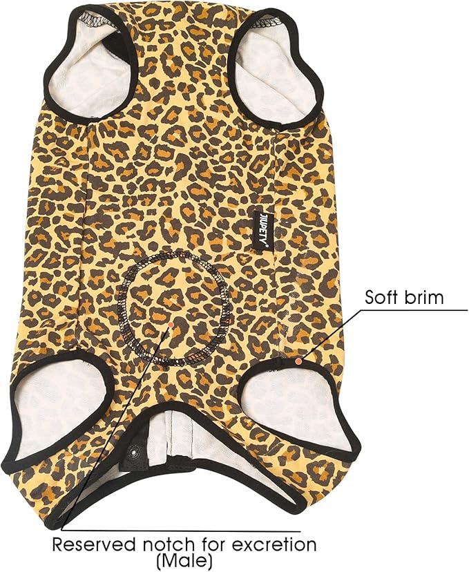 Jiupety Dog Surgical Recovery Suit Adjustable, Not Fit Slim and Long Body, Dogs Suit for Surgery Recovery, 2XL Size, Anti-Licking Surgical Dog Onesies, Leopard