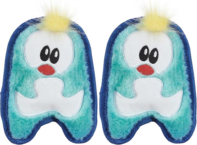 Outward Hound Durablez Minis – Squeaky Plush Dog Toy,No Stuffing for Less Mess,Interactive & Tough,Jumbo Squeaker,Puppies & Small Dogs,Penguin,6.3",(Pack of 2)
