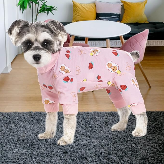 Dog Surgery Recovery Suit, Dog Onesie for Surgery Female Male Dogs, Dogs Pajamas Long Sleeve, Small Dogs Onesie, Abdominal Wound Bandages Surgical Suit, Cat Recovery Suit for Shedding Skin Disease