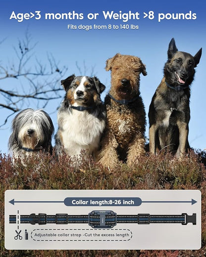SLOPEHILL Dog Training Collar with Remote, 4200FT Electronic Dog Shock Collar with Beep, Vibration, Shock, Flash Light and No Shock Mode, Electric Shock Collar for Small Medium Large Dogs,Dark Blue