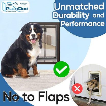 Plexidor Wall Mount Pet Doors for Cats and Dogs - Energy Efficient Pet Freedom - Bronze