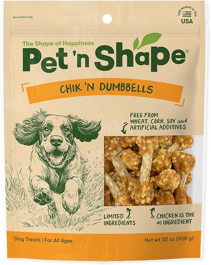 Pet 'n Shape Chik 'N Rice Dumbbells - All Natural Dog Treats, Chicken, 32 oz