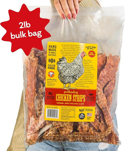 Polka Dog Bakery Chicken Strip Jerky Dog Treat, 2-Pound