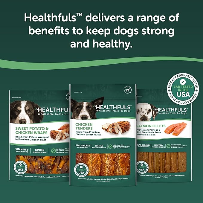 HEALTHFULS Chicken Tenders Dog Treats with Glucosamine & Chondroitin, 11oz (Pack of 3)