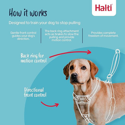 Halti No Pull Harness - Stop Your Dog Pulling on the Leash. Adjustable, Lightweight and Easy to Use. Reflective Dog Training Harness for Medium Dogs (Size M, Black)