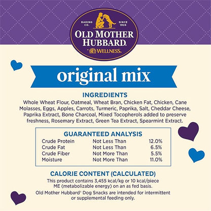 Old Mother Hubbard Wellness Original Mix Dog Biscuits,Natural,Training Treats,Four Flavors,Mini Size,(20 Ounce Bag),(Pack of 2)
