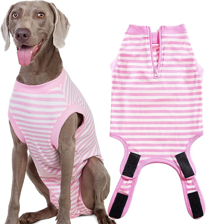 Recovery Suit for Dogs,Dog Cone Alternative Zipper Surgery Suit Female Spay,Soft Dog Surgery Suit for Anti Licking,Breathable Surgical Suit for Dogs Female Spay