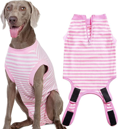 Recovery Suit for Dogs,Dog Cone Alternative Zipper Surgery Suit Female Spay,Soft Dog Surgery Suit for Anti Licking,Breathable Surgical Suit for Dogs Female Spay