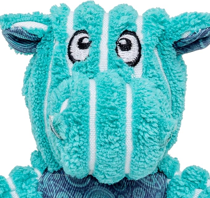 KONG Floppy Knots - Durable No‑Stuffing Squeaky Rope & Plush Dog Toy - for Teething, Playing (Hippo, X-Small)