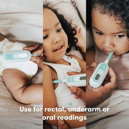 Frida Baby 3-in-1 Rectal, Underarm & Oral Thermometer for Kids, Digital Baby Thermometer for Infants, Toddlers, & Kids, Quick & Accurate Temperature Check, Includes Carrying Case for Storage