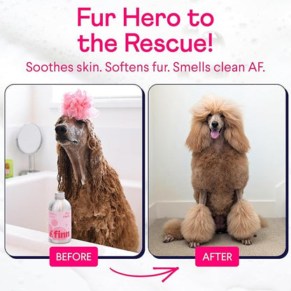 Fur Hero Oatmeal Dog Shampoo for Itchy Skin & Allergies - Soothing Relief w/Colloidal Oatmeal, Aloe & Chamomile - Zero Sulfates, Parabens or Perfumes