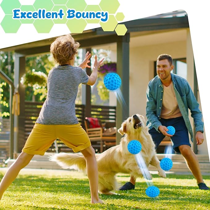 Squeaky Dog Toys for Aggressive Chewers, Indestructible Dog Balls for Aggressive Chewers, Squeaky Balls for Dogs, Interactive Toys for Large Dogs, Funny Heavy Duty Ball
