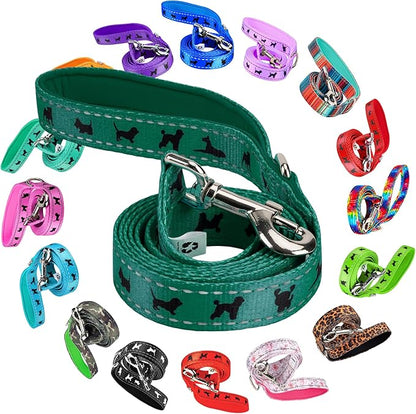 EcoBark Dog Leash - Soft & Reflective Comfort Leash with Padded Handle - Safe, Strong, & Durable for Small, Medium or Large Dogs (Forest Green)