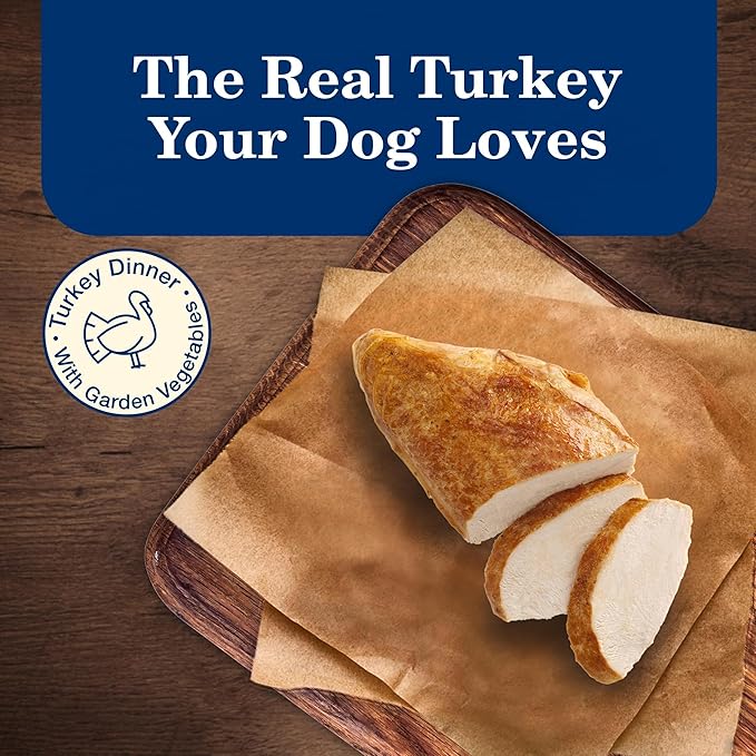 Blue Buffalo Homestyle Recipe Senior 7+ Turkey and Vegetable Dinner Wet Dog Food for Senior 7+ Dogs, Turkey Recipe, 12.5 oz. Can (Pack of 12)