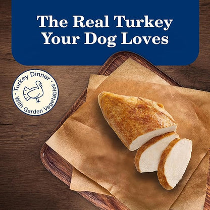 Blue Buffalo Homestyle Recipe Senior 7+ Turkey and Vegetable Dinner Wet Dog Food for Senior 7+ Dogs, Turkey Recipe, 12.5 oz. Can (Pack of 12)