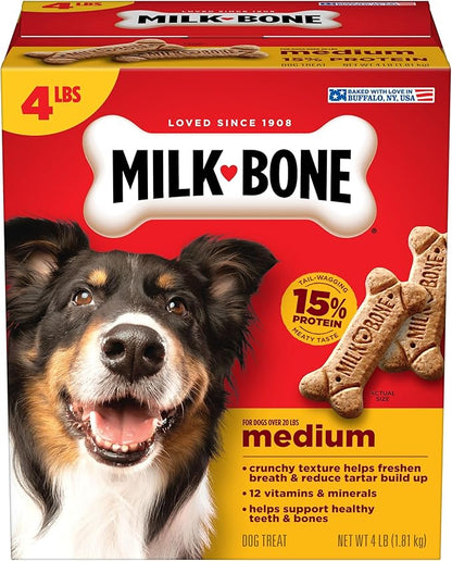 Milk-Bone Original Biscuits, Medium Dog Treats, 4 Lb. Box