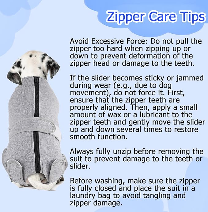 Lukovee Recovery Suit for Dogs, Zipper On Recovery Suit for Female Male Dog, Onesie Abdominal Wounds Cone E-Collar Alternative Prevent Licking Spay Recovery Suit (XS, GY)