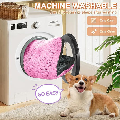 POCBLUE Extra Large Dog Bed, Washable XXL Plush Pet Mat for Crate/Cages, Non-Slip Pet Bed for Outdoor/Indoor/Car Use, Comfy & Soft Kennel Pad for Dogs Up to 110 lbs, 47"x29", Pink