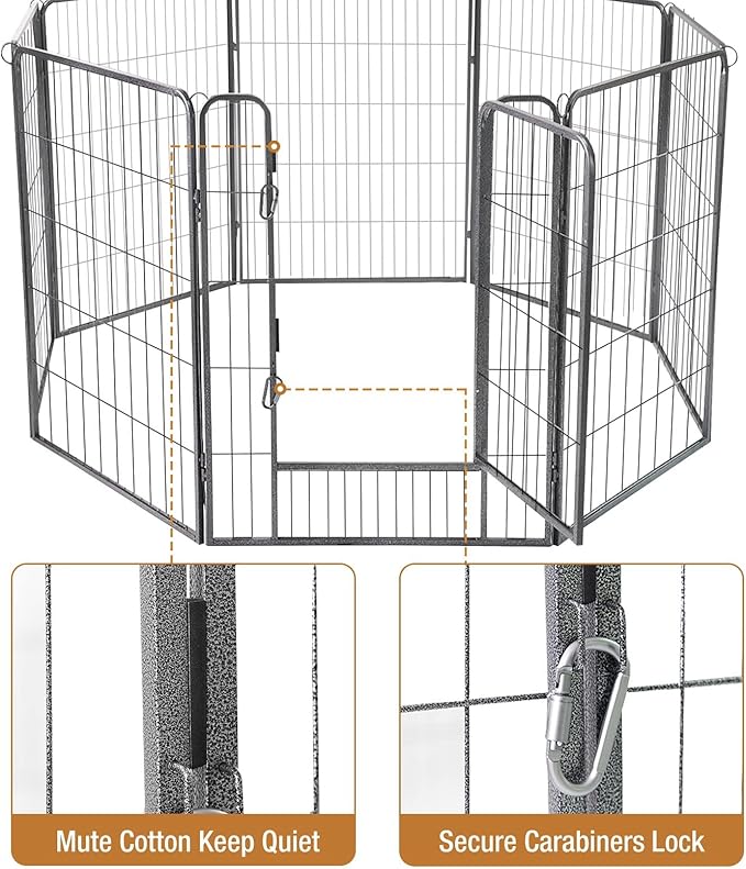 Dog Playpen Indoor & Outdoor Foldable Pet Exercise Fence Pen with Door Gate,Dog Kennels for Small/Medium/Puppy Dogs,Rabbits (8 Panels, 31 Inch)…