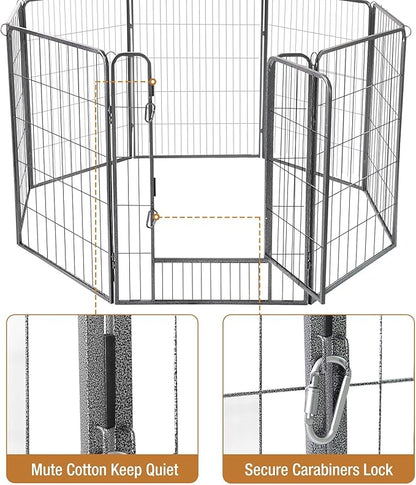 Dog Playpen Indoor & Outdoor Foldable Pet Exercise Fence Pen with Door Gate,Dog Kennels for Small/Medium/Puppy Dogs,Rabbits (8 Panels, 31 Inch)…