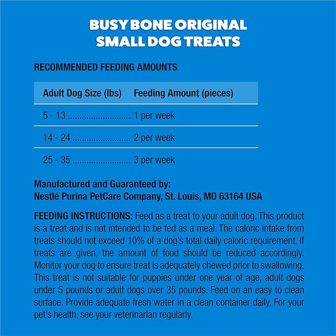 Busy Purina Busy Made in USA Facilities Small Breed Dog Bones; Mini - (8) 4 ct. Pouches