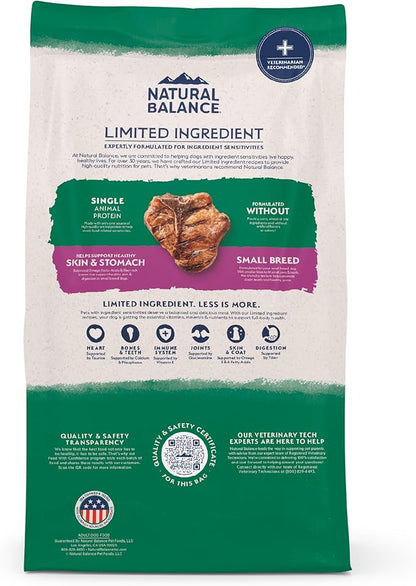 Natural Balance Limited Ingredient Small-Breed Adult Dry Dog Food with Healthy Grains, Lamb & Brown Rice Recipe, 4 Pound (Pack of 1)