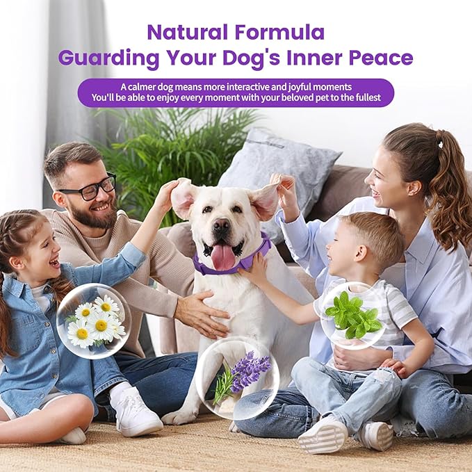 Calming Collar for Dogs - Fast Acting, Lasts 60 Days, Choking-Free Design Pheromone Collar for All Large Medium Small Dogs (Black, 3 Pack)