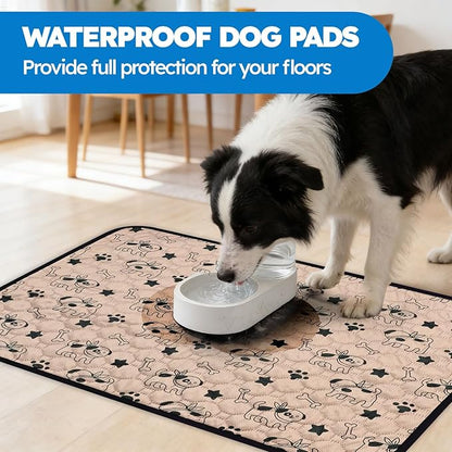 2 Pack Washable Pee Pads for Dogs, Absorbent Reusable Puppy Training Pads, Leakproof, Non-Slip, Waterproof Cat Doggie Pad Pet Potty Mat for Indoor&Outdoor, Whelping, Crate, Coffee 20"x28"