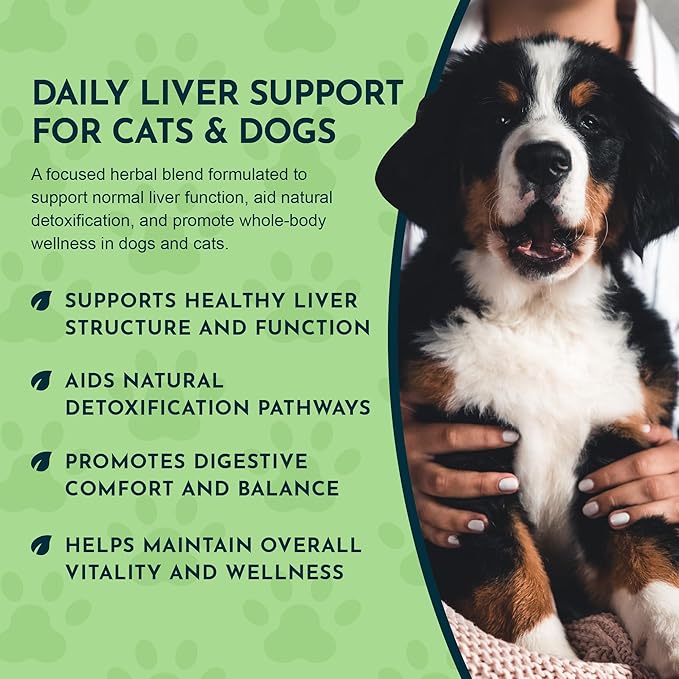 Animal Essentials Liver Defense for Dogs & Cats - Liver Support, Milk Thistle, Dandelion, Liquid Supplement, Detox Blend, Liver Cleanser - 2 Fl Oz