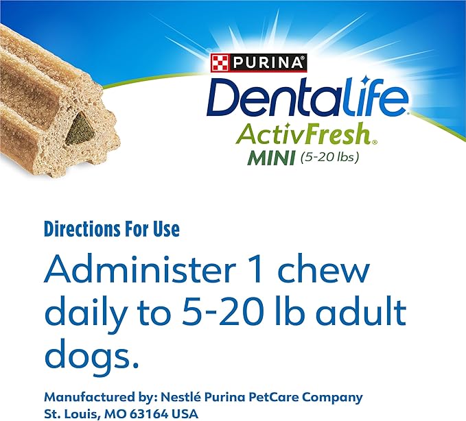 DentaLife ActivFresh Pack of 2 Dog Chews for Small Dogs, Dental Chews to Freshen Breath, Chicken Flavor, 13.5 oz. Each, 45 Each/90 Total - 45 Ct. Pouch