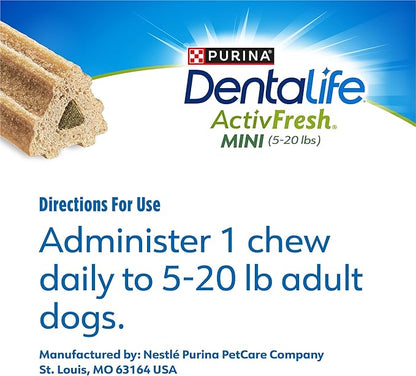 DentaLife ActivFresh Pack of 2 Dog Chews for Small Dogs, Dental Chews to Freshen Breath, Chicken Flavor, 13.5 oz. Each, 45 Each/90 Total - 45 Ct. Pouch
