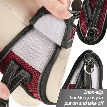 Dog Harness for Small Dogs and Leash Set, Honeycomb Grid, Reflective Lightweight Harness & Anti-Twist Pet Lead Multi Color, Size: XS-S-M. (S, Deep Purple)