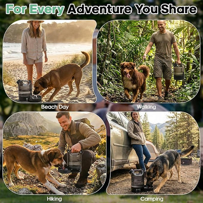 85 oz Large Portable Dog Water Bottle & Bowl for Active Large Dogs, No-Spill Leak Proof Dog Water Dispenser for Walking,Park,Travel, Camping, Hiking, Car - Durable, Sturdy & Easy to Carry