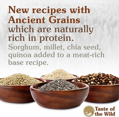Taste of the Wild with Ancient Grains, Ancient Prairie Canine Recipe with Roasted Bison and Venison Dry Dog Food, Made with High Protein from Real Meat and Guaranteed Nutrients and Probiotics 28lb